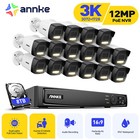 ANNKE 16CH 12MP NVR 3K POE AI Color Night Security Camera System Audio Recording
