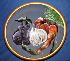 Fantastic Deep Hand Carved Wood wooden Platter Tray hand painted