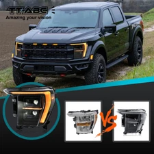 TT-ABC Headlights For 2021 2022 2023 Ford F-150 F150 Halogen Upgraded Full LED