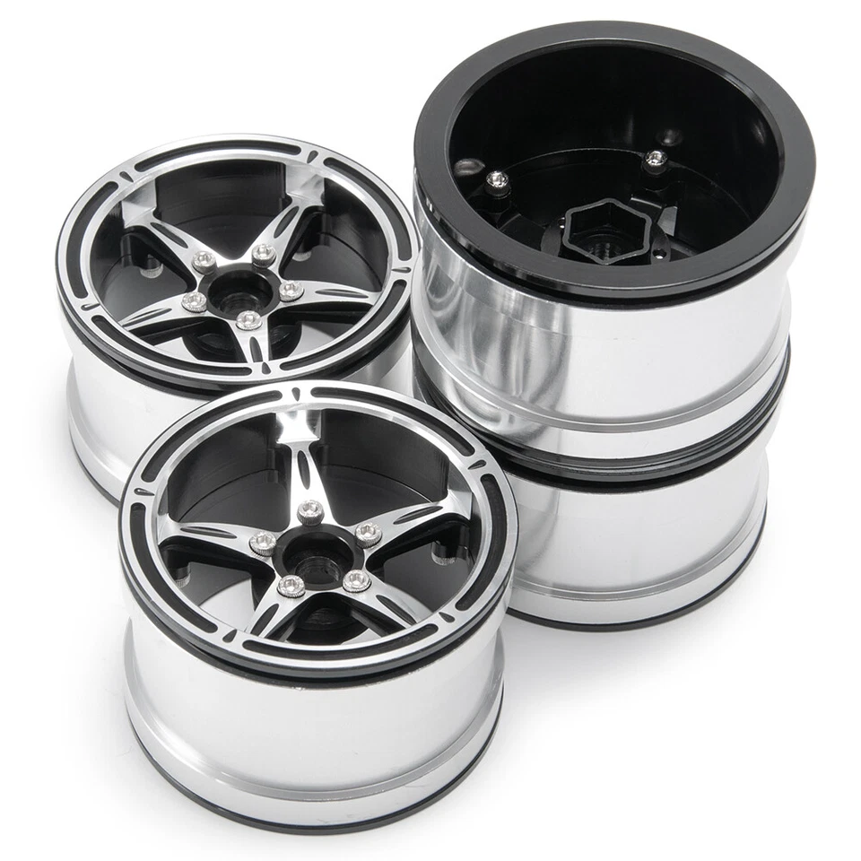 4x 2.2" Aluminium Beadlock Wheels Rim for 1/10 RC Rock Crawler Wraith TRX4 SCX10 - Image 2 of 4