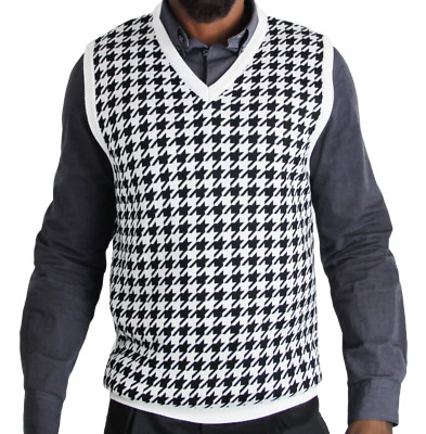 Blue Ocean Mens Big & Tall Houndstooth Sweater Vest (SV-777BM)
