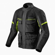 REV'IT MOTORCYCLE OUTBACK JACKET 3 LAYERS WATERPROOF BLACK NEON YELLOW REVIT 4 SEASONS