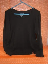 TIME AND TRU Black R/Neck L/Sleeve Pullover Womens Top T-Shirt Size XXL 20
