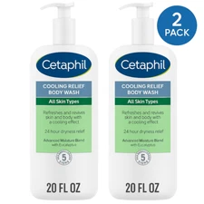Cetaphil Cooling Relief Body Wash 20oz 2 Pack Eucalyptus All Skin Types New