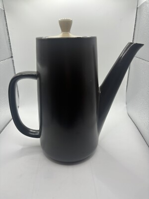 Vintage Mikasa Terra Stone Bronze HoneyBeige Lidded Coffee Tea Pot Made in Japan