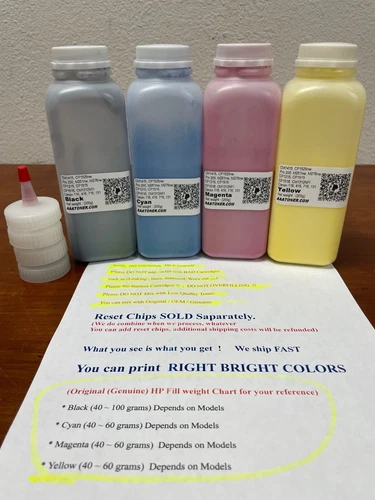 (200g x 4) Toner Refill for HP CP1215 1515 1312 251 276 1415 1525 Canon 116, 131