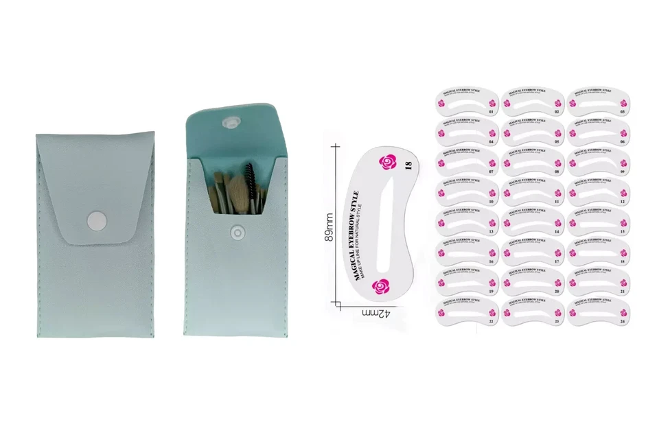 8-tlg Make-up Pinsel Set - Schminkpinsel mit Tasche - Reise Urlaub - Schminke - Bild 4 von 4