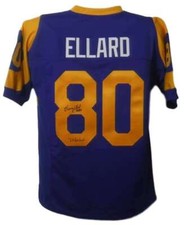 Henry Ellard Autographed Pro Style XL Blue Jersey 3x Pro Bowl DEN 19285