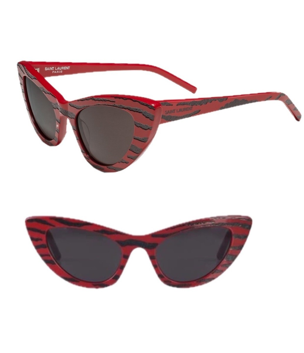SAINT LAURENT キャットアイサンクラス SL213LILY 018 Saint Laurent SL 213 LILY Sunglasses 018 Shiny Red - eye-oo.com