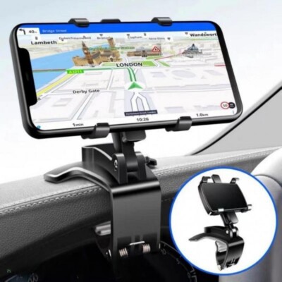 Support Voiture 360° Universel Pour Téléphone & GPS – Noir – Fixation Tableau De Bord