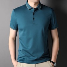 ZONBAILON Men's Outdoor Loose Breathable Short Solid Summer Sleeve Polo Shirt