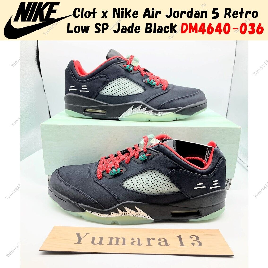 Clot x Nike Air Jordan 5 Retro Low SP Jade Black DM4640-036 Clot x Nike Air Jordan 5 Retro Low SP Jade Black DM4640-036