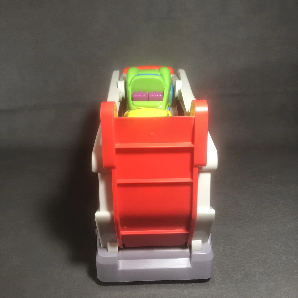 Plastic Car Hauler With 4 Plastic Cars with Lights and Sounds - See Video 16" L - Image 3 of 4