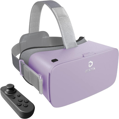 DESTEK VR Brille Handy, Virtual Reality Für Iphone Samsung Android Combo-Wisteri