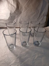 Anchor Hocking Set Of 6 -16 oz. Clear Glass 6" Drinking Glasses  Heavy Brand New
