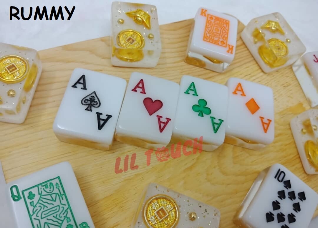 LIL TOUCH 36mm RESIN RUMMY LAMI POKER MAHJONG Gold Yuanbao LIL TOUCH 36mm RESIN RUMMY LAMI POKER MAHJONG Gold Yuanbao