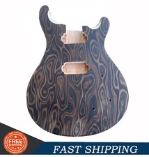 HH Pickups Guitar Body Mahogany Maple Wood Flame Veneer DIY Set in Heel