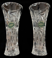 Lenox~Lot of (2) Fine Crystal Star 6" Flared Bud Vases~New~w/COA~Made in the USA