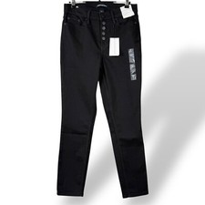 Calvin Klein Jeans Womens Sz 29 Black High Rise Skinny Leg Button Fly Stretch