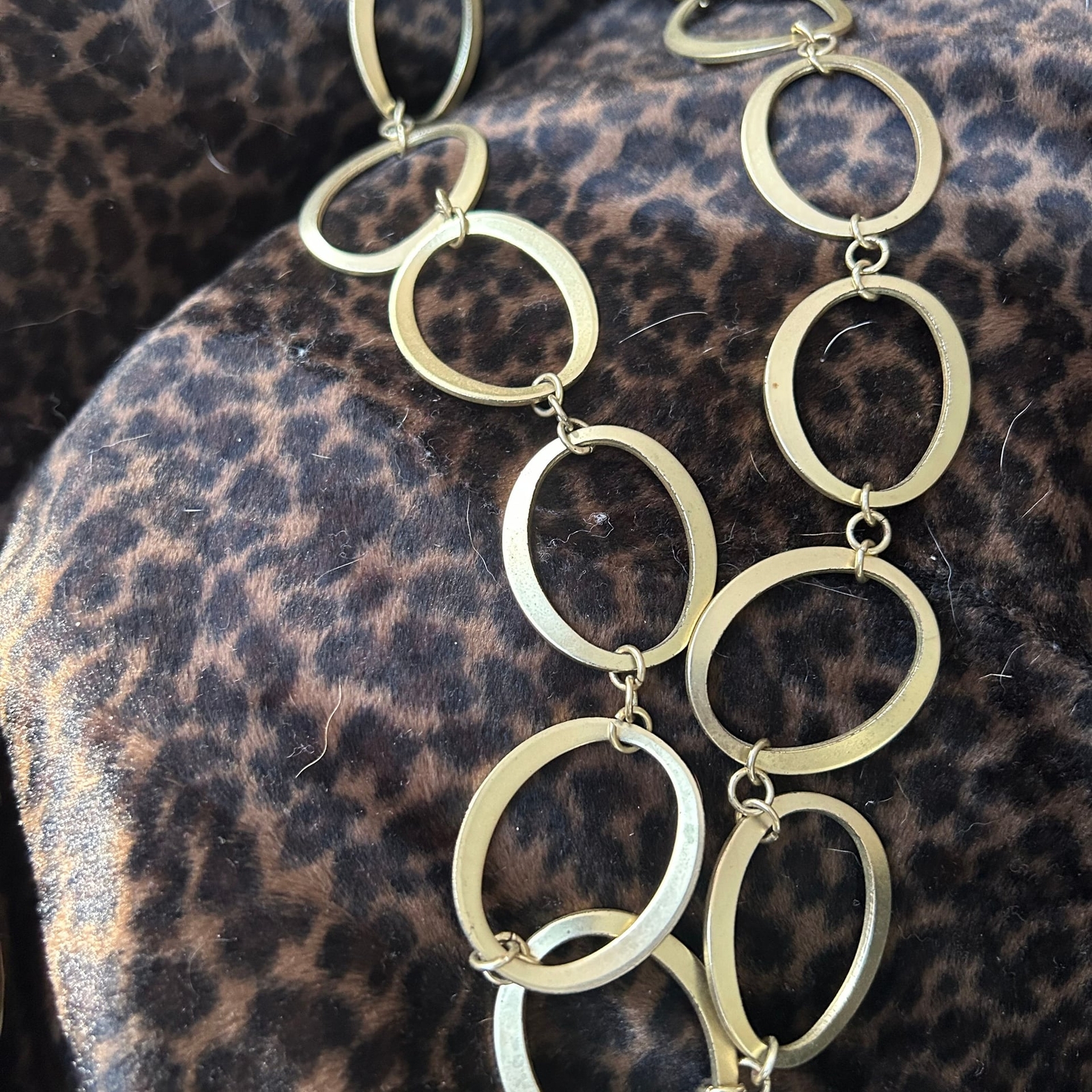 Gold Tone Large Oval Link Statement Necklace Adju… - image 7