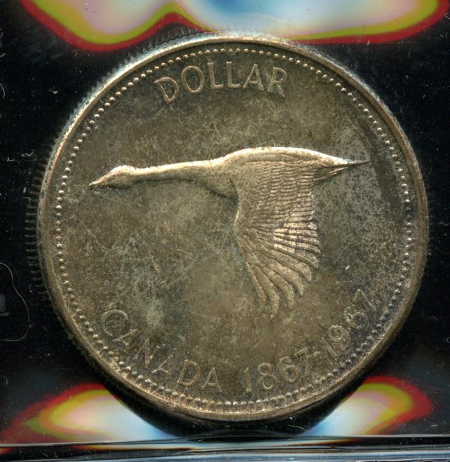 1967 Canada $1 Centennial Silver Dollar ICCS MS-64 Cert #XUP461