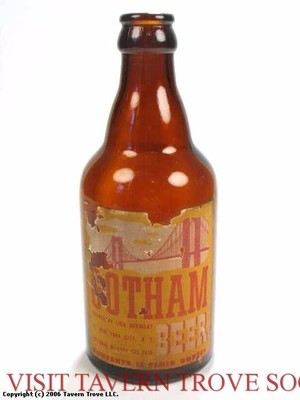 Download Rare 1930s Gotham Beer Lion Of New York Steinie Bottle Tavern Trove Ebay