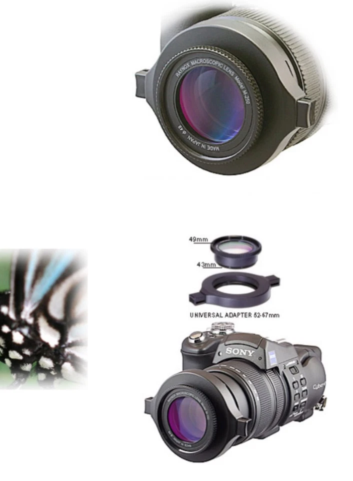 Raynox DCR-250 CLOSE UP MACRO LENS +Adapter 72-67 mm 62mm 58mm 67mm 72 55 52 mm - Image 4 of 4