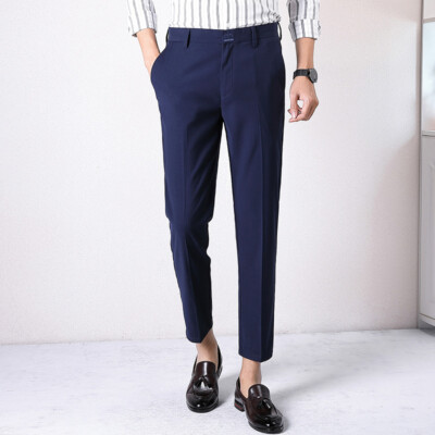 Formal Crop Pants Men MOGU Ankle-Length Dress Pants For Men Slim Fit  Cropped Trousers