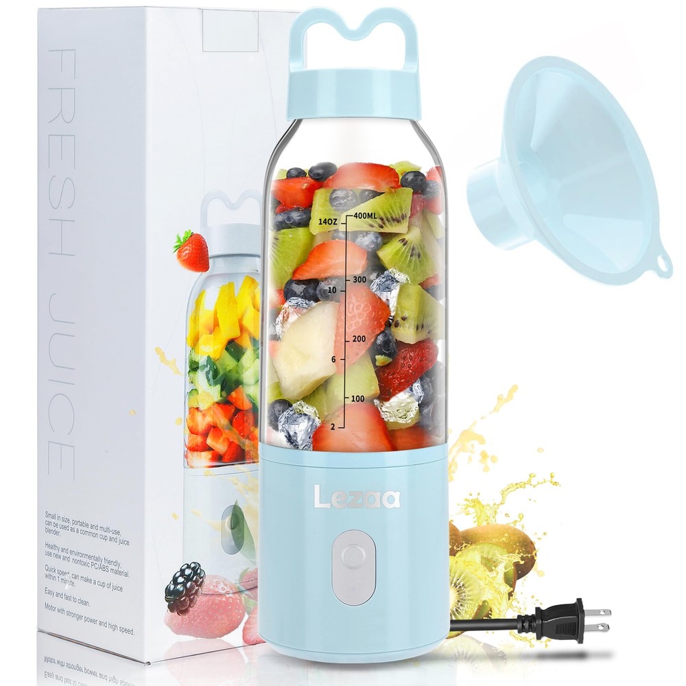 Compact Smoothie Blender with Funnel - Portable for Shakes & On-the-Go Blending