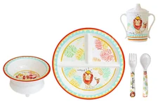 BABY CIE Divided Melamine Baby Feeding 5 pce set, King of the Jungle