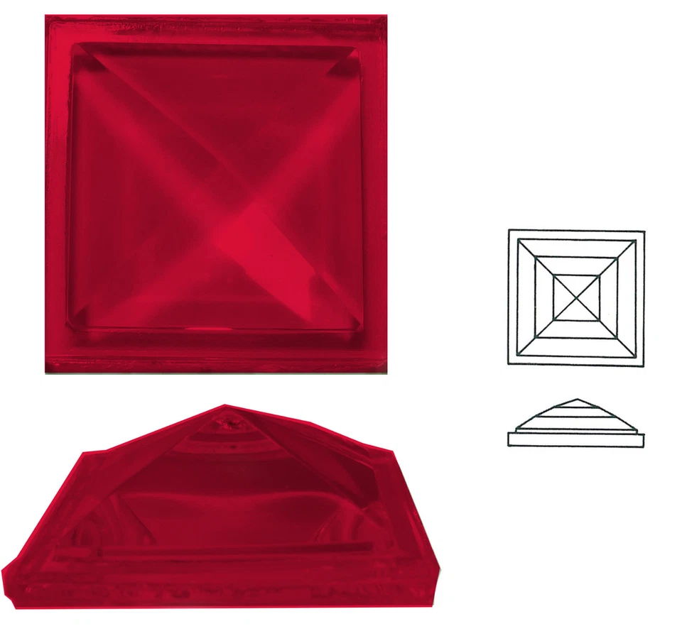 ULLMANNGLASS Bleiverglasungstein Quadratstein, 1 Stk., ca. 30x30 mm, h ca. 10 mm