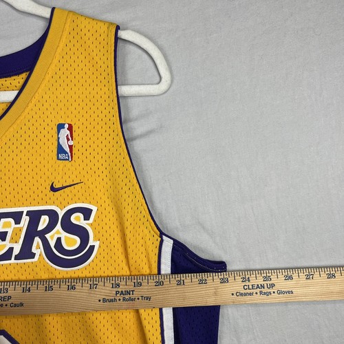 Robert Horry Jersey Mens Medium Nike Yellow Los Angeles Lakers NBA Vintage Adult - Picture 13 of 16