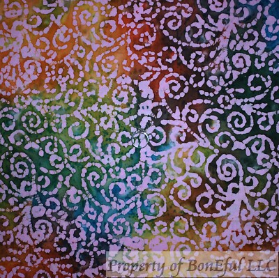 BonEFul Cotton Quilt Rainbow Pink Blue Water Swirl Scroll Texture Blender SCRAP