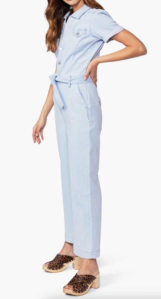 PAIGE L64206 Womens Light Blue Anessa Denim One-Piece Jumpsuit Size 2 - Image 3 of 4