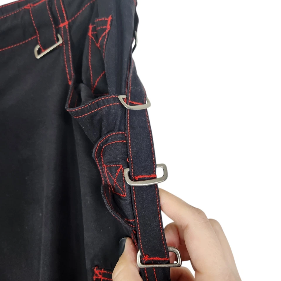 VTG ILLIG Pants 90S Womens 11 Black Red Y2K Goth Rave Hip Hop Baggy Wide Leg - Image 4 of 4