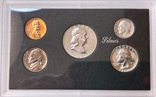 1957 U.S. Silver Proof Set *REWRAPPED* Complete 5-Coin Set - FREE SHIP! - 第 3/3 張圖片