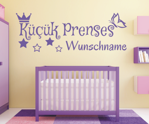 Wandtattoo Prenses Name Wunschname Kinderzimmer Prinzessin Kücük Türkisch - Bild 1 von 6