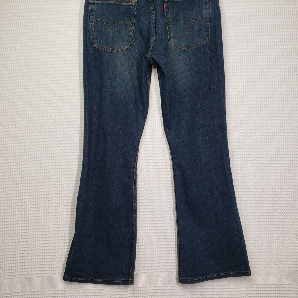 Levis 519 Jeans Womens 11 Short Blue Flare Stretch Dark Wash Levis 519 Jeans Womens 11 Short Blue Flare Stretch Dark Wash