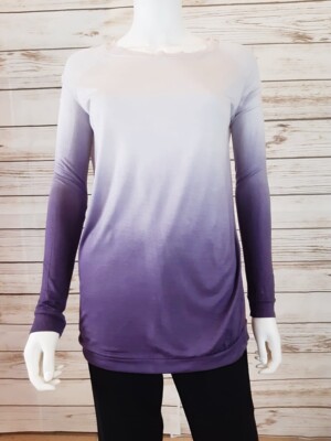 Freeloader Womens Sheer Tunic Size S Lillac & Purple Ombre Sheer Back 100% Silk 