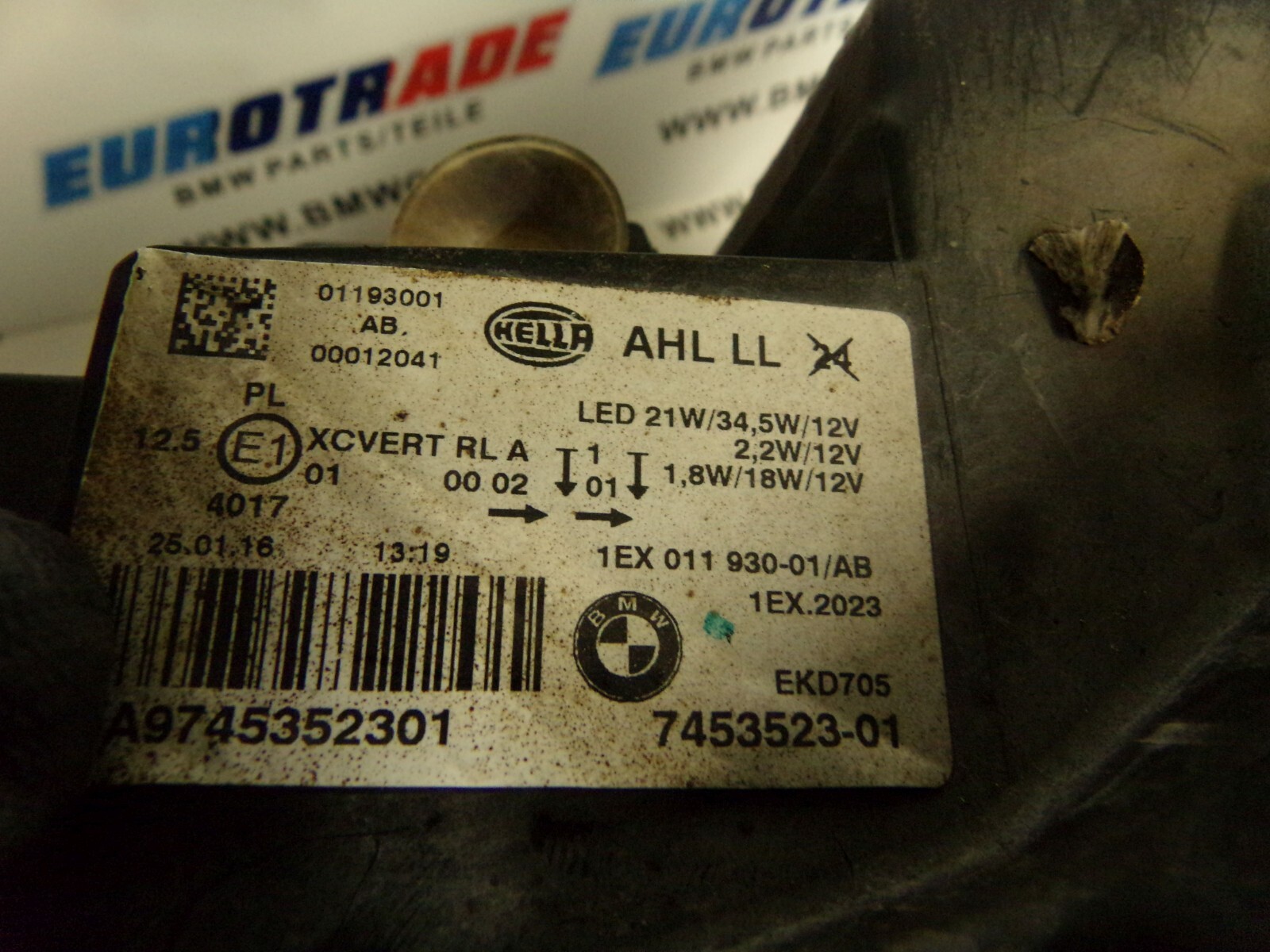 BMW F20 7453523 LED links Frontscheinwerfer Scheinwerfer Headlight  