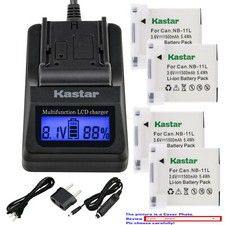 Kastar Battery LCD Fast Charger for Canon NB-11L Canon ELPH 360 HS IXUS 125 HS