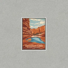 Vintage Vermillion Cliffs National Monument Arizona sticker Sticker #3494