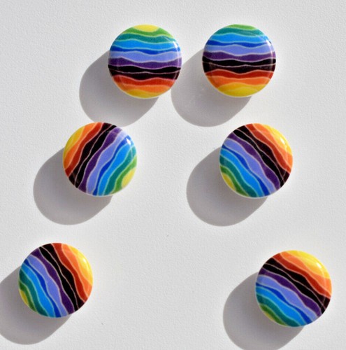 Marble button style - mulitcolured swirl / stripe 14mm shank - novelty buttons - Picture 4 of 22