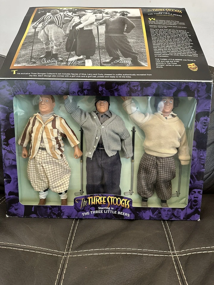 复古 1997 年 Three Stooges 3 Little Beers 收藏版玩偶 12 全新 — 第 2/4 张图片