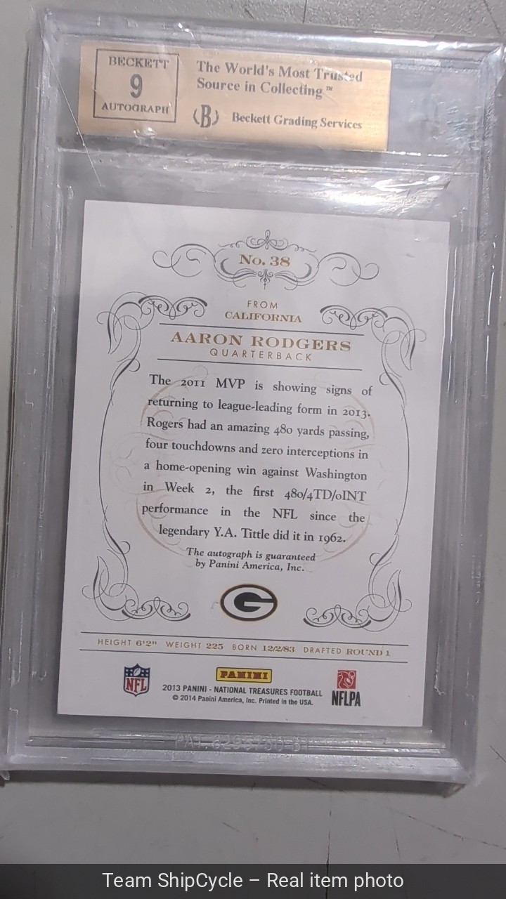 Aaron Rodgers 2013 National Treasures Century Signatures Auto BLUE  5  B G2U view 5