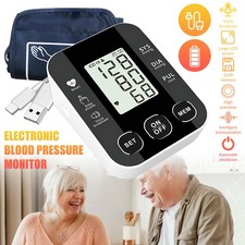 Automatic Digital Wrist Blood Pressure Monitor BP Machine Cuff LED Heart Rate