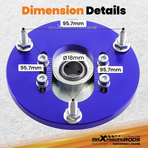 Par de placas de inclinación Coilover para BMW E46 320 323 325 328 M3 montaje superior delantero - Imagen 5 de 13