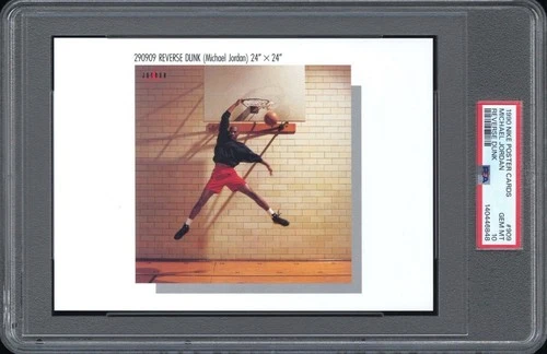 Michael Jordan PSA 10 Reverse Dunk 1990 Nike Poster Cards 5x7 (pop 4)