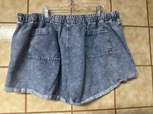 Pantaloncini denim larghi Shein Curve donna più retrò vintage ispirazione Y2K, taglia 22 - Foto 8 di 10