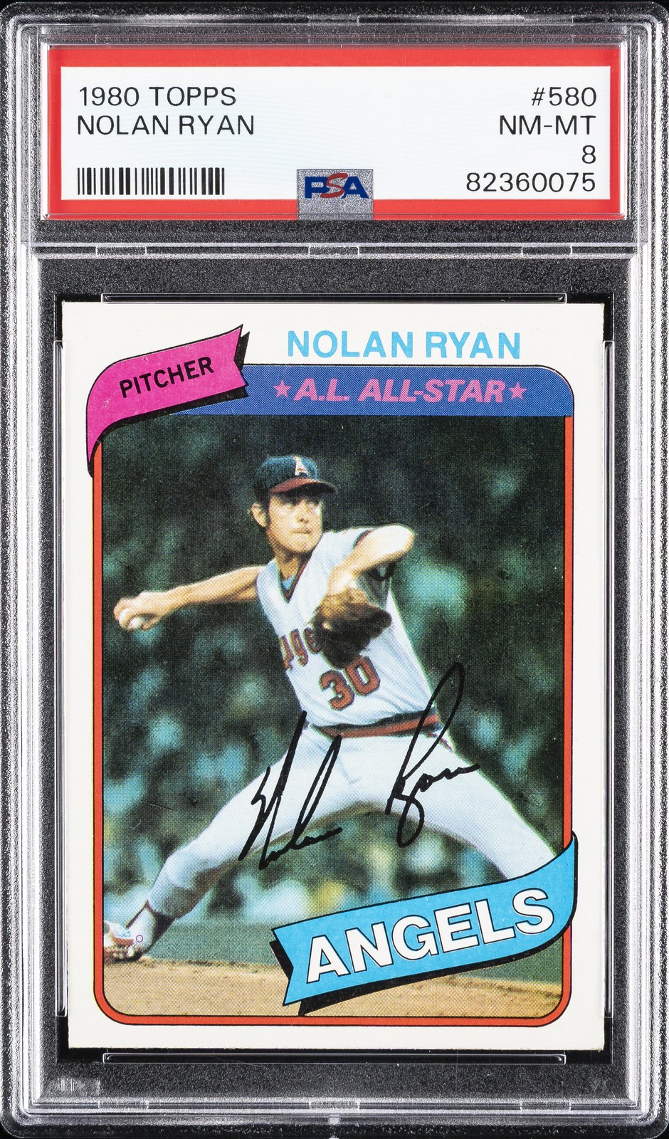 1980 TOPPS #580 NOLAN RYAN PSA 8